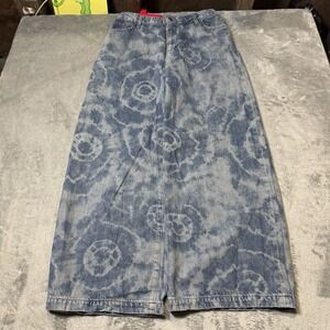 Triarchy Womens High Rise Wide Leg Dyed Print‎ Jeans Size 29 (26x25) Boho City